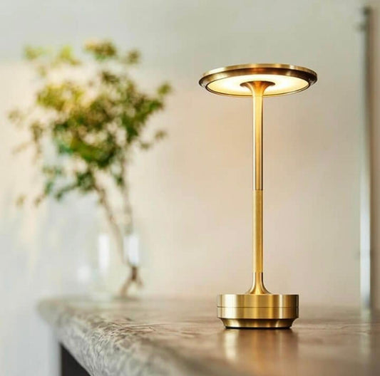 Metallic Gold Circle Lamp